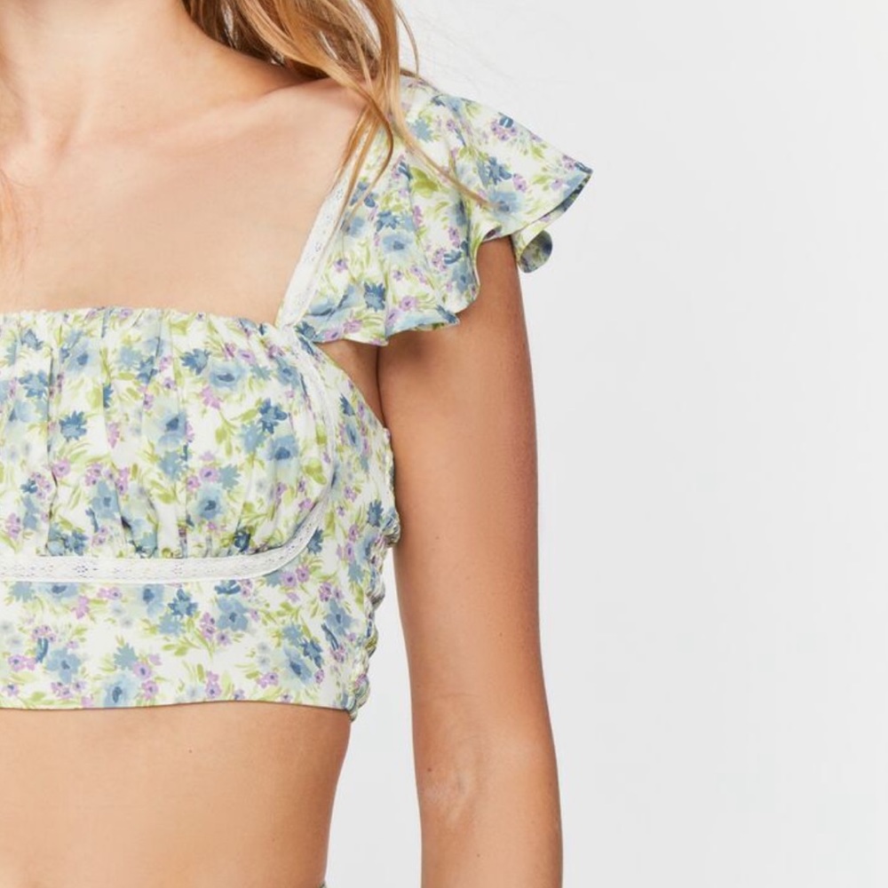 SET: Forever 21 Floral Print Crop Top & Maxi Skirt - Picture 6 of 16